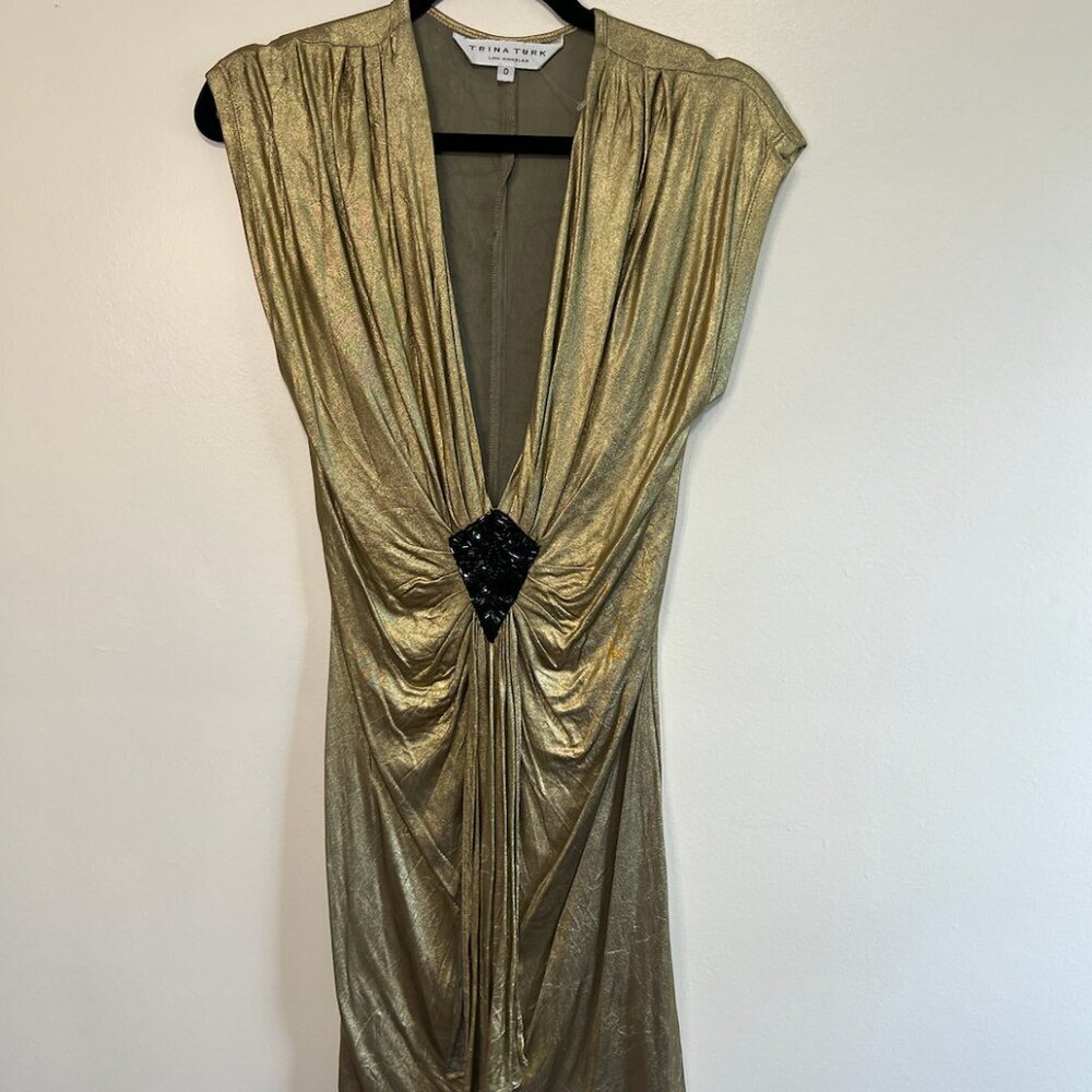 Trina Turk Gold Dress - Picture 12 of 16